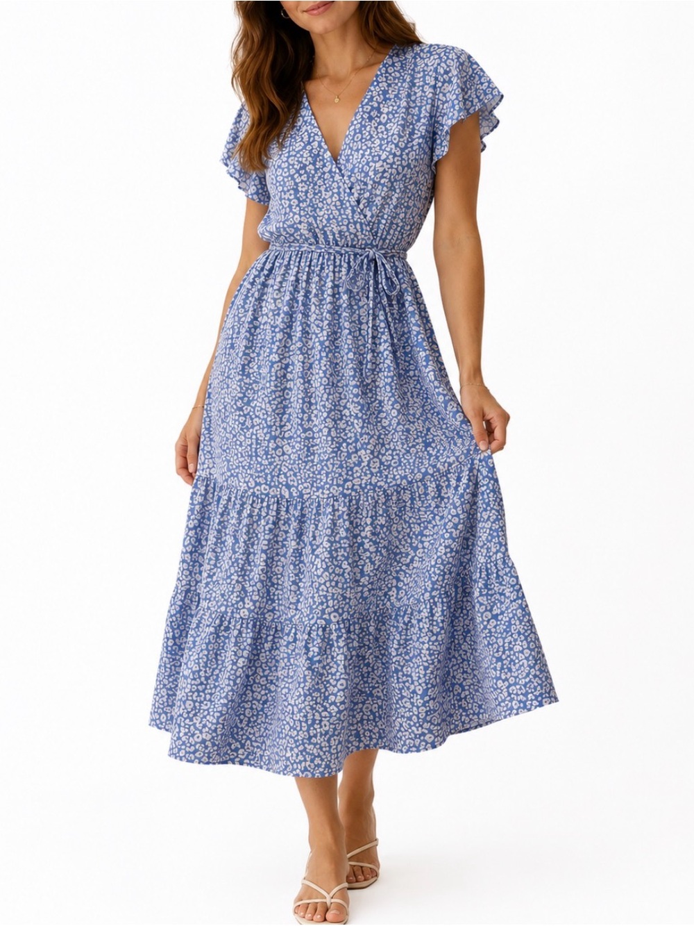 Pretty Garden Blue Floral Dress - XXL